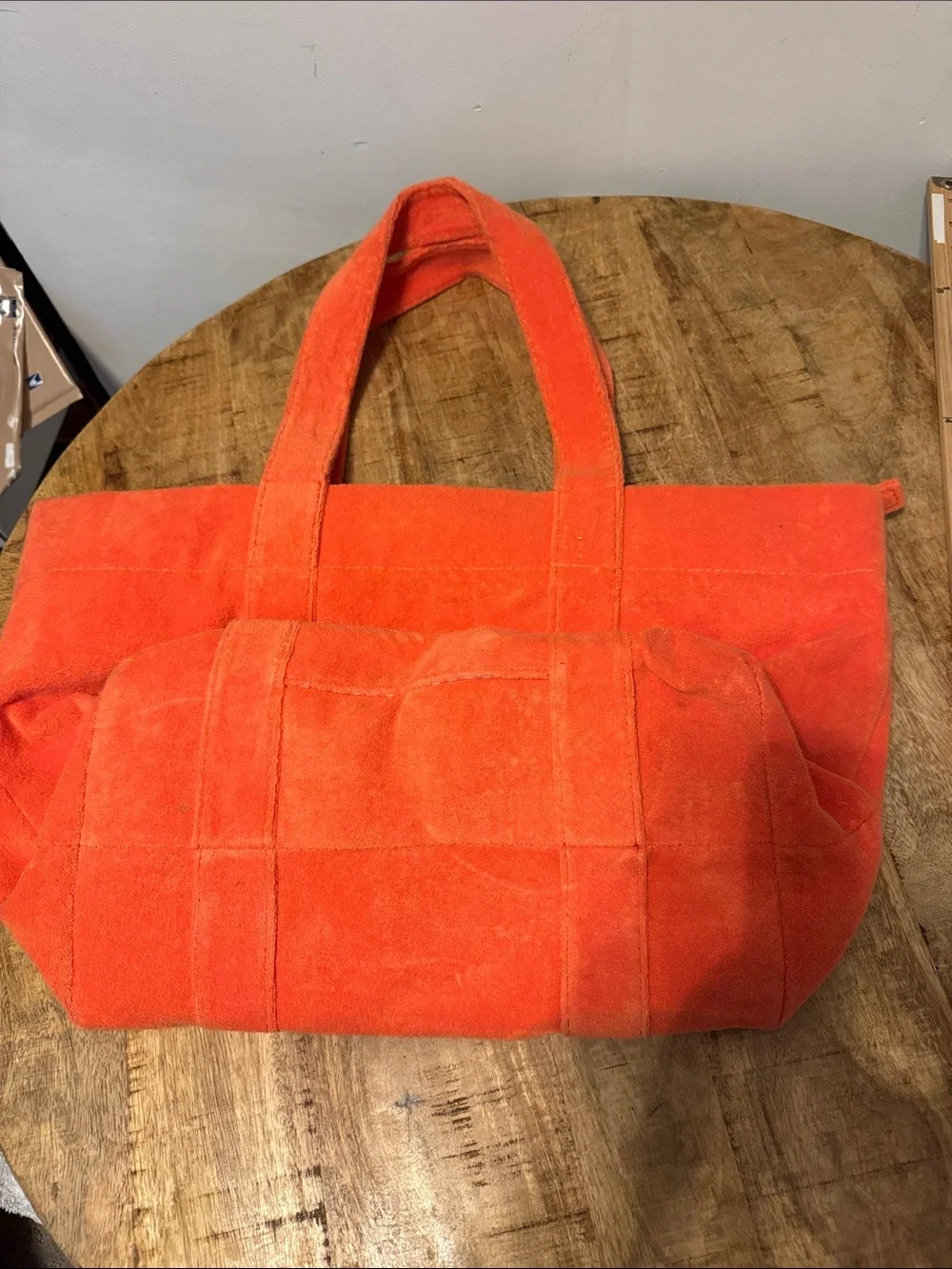 Shialeah Orange Suede Tote Bag - Women's Carryall